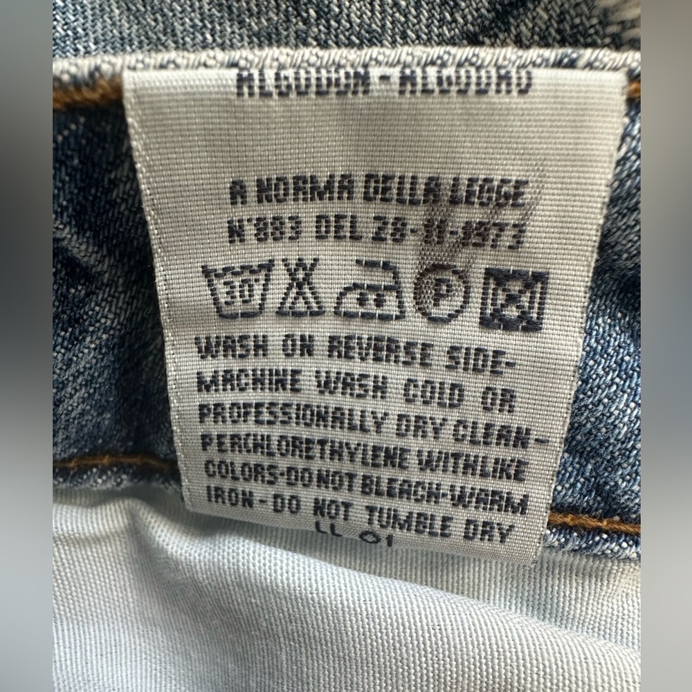 Archive Dolce Gabbana Poem Distressed Blue Denim Jeans 30 Rhinestone Y2K Flare - Picture 7 of 10